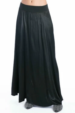 Satin Princess Panel Maxi Skirt -Outlet Hard Tail Forever Store sat44 black 4