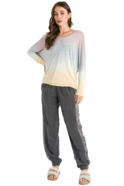 Long Sleeve Slouchy V Neck T -Outlet Hard Tail Forever Store sir18 rainbow horizon 47 4