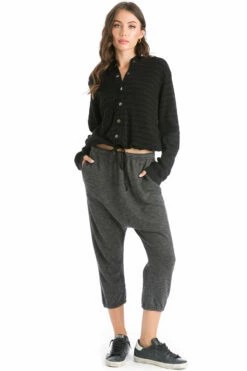 Trifecta French Terry Harem Sweatpant -Outlet Hard Tail Forever Store trif04 black 4