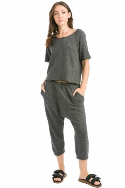 Trifecta French Terry Harem Sweatpant -Outlet Hard Tail Forever Store trif04 black 6