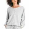 Trifecta French Terry Balloon Sleeve Crop Sweatshirt -Outlet Hard Tail Forever Store trif27 dove 1