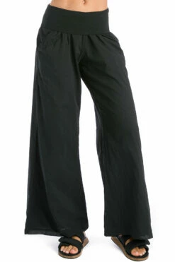 Rolldown Double Layer Gypsy Pant -Outlet Hard Tail Forever Store vg108 black 3