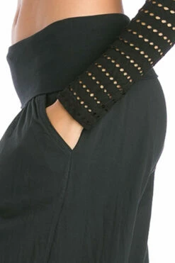 Rolldown Double Layer Gypsy Pant -Outlet Hard Tail Forever Store vg108 black 4