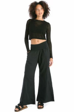Rolldown Double Layer Gypsy Pant -Outlet Hard Tail Forever Store vg108 black 5