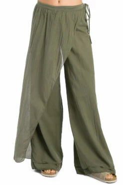 Drawstring Crossover Wrap Voile Pant