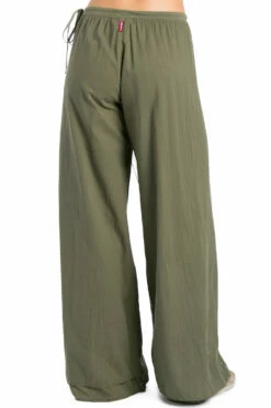 Drawstring Crossover Wrap Voile Pant -Outlet Hard Tail Forever Store vg112 olive 3