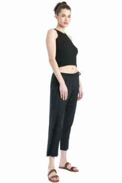 Drawstring Crossover Wrap Skinny Capri -Outlet Hard Tail Forever Store vg163 black 6