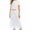 Double Layered Midi Voile Skirt 1 Double Layered Midi Voile Skirt -Outlet Hard Tail Forever Store vg196 white 1