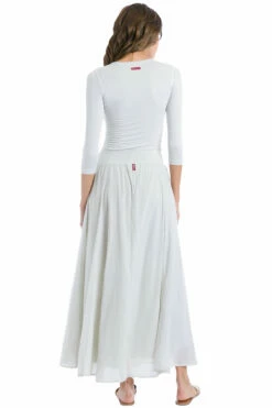 Panel Maxi Voile Skirt -Outlet Hard Tail Forever Store vg204 dove 3