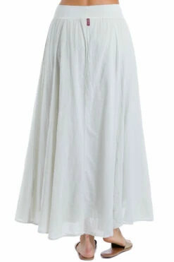 Panel Maxi Voile Skirt -Outlet Hard Tail Forever Store vg204 dove 5