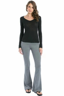 Contour Rolldown Super Bell Pant -Outlet Hard Tail Forever Store w447 charcoal heather gray 3