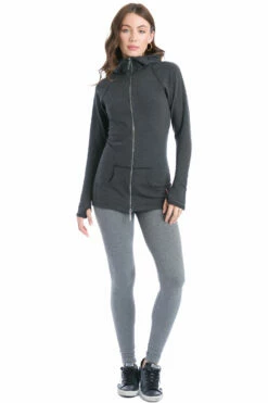 Athena Jacket -Outlet Hard Tail Forever Store w469 dark charcoal heather gray 4