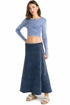 Wrap Maxi Jean Skirt