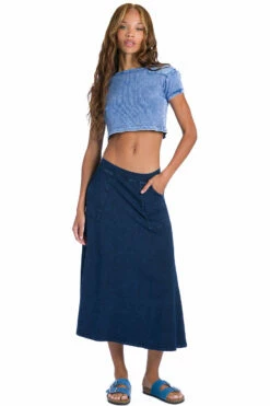Side Rib Cargo Midi Skirt