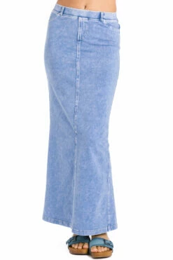 Long Jean Skirt With Back Inset -Outlet Hard Tail Forever Store wj114 mineral wash 7 4