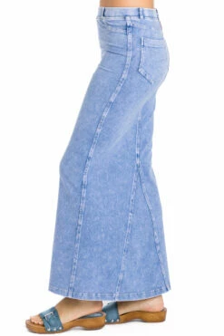 Long Jean Skirt With Back Inset -Outlet Hard Tail Forever Store wj114 mineral wash 7 5