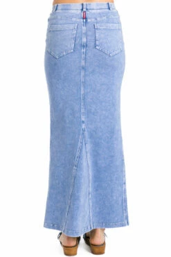 Long Jean Skirt With Back Inset -Outlet Hard Tail Forever Store wj114 mineral wash 7 6