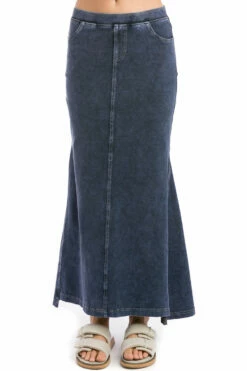 Hi-Lo Fitted Midi Jean Skirt -Outlet Hard Tail Forever Store wj122 mineral wash 8 4