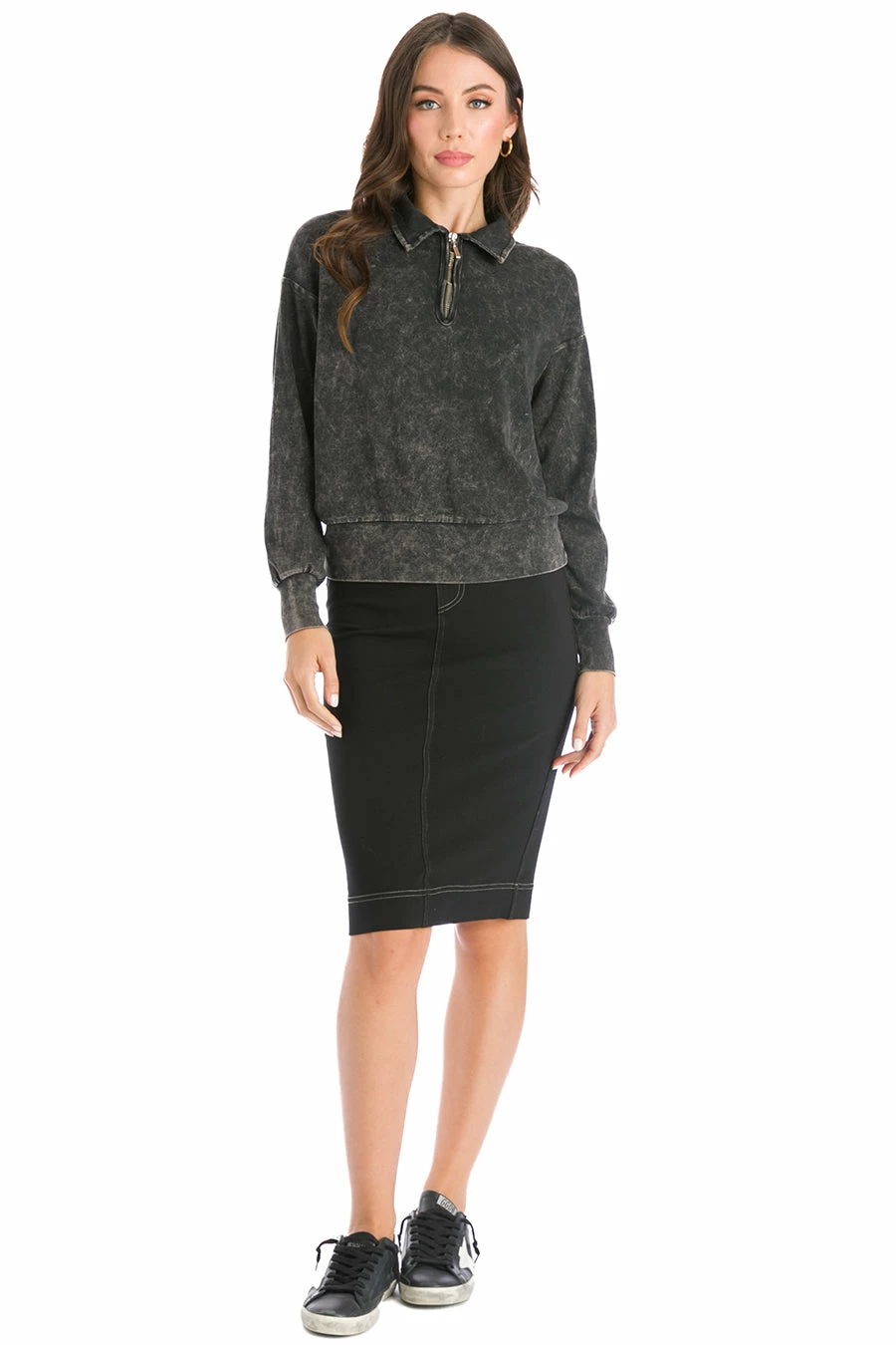 Relaxed Fit Jean Knee Skirt 3 Relaxed Fit Jean Knee Skirt