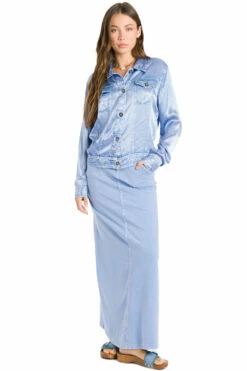 Jean A-Line Maxi Skirt